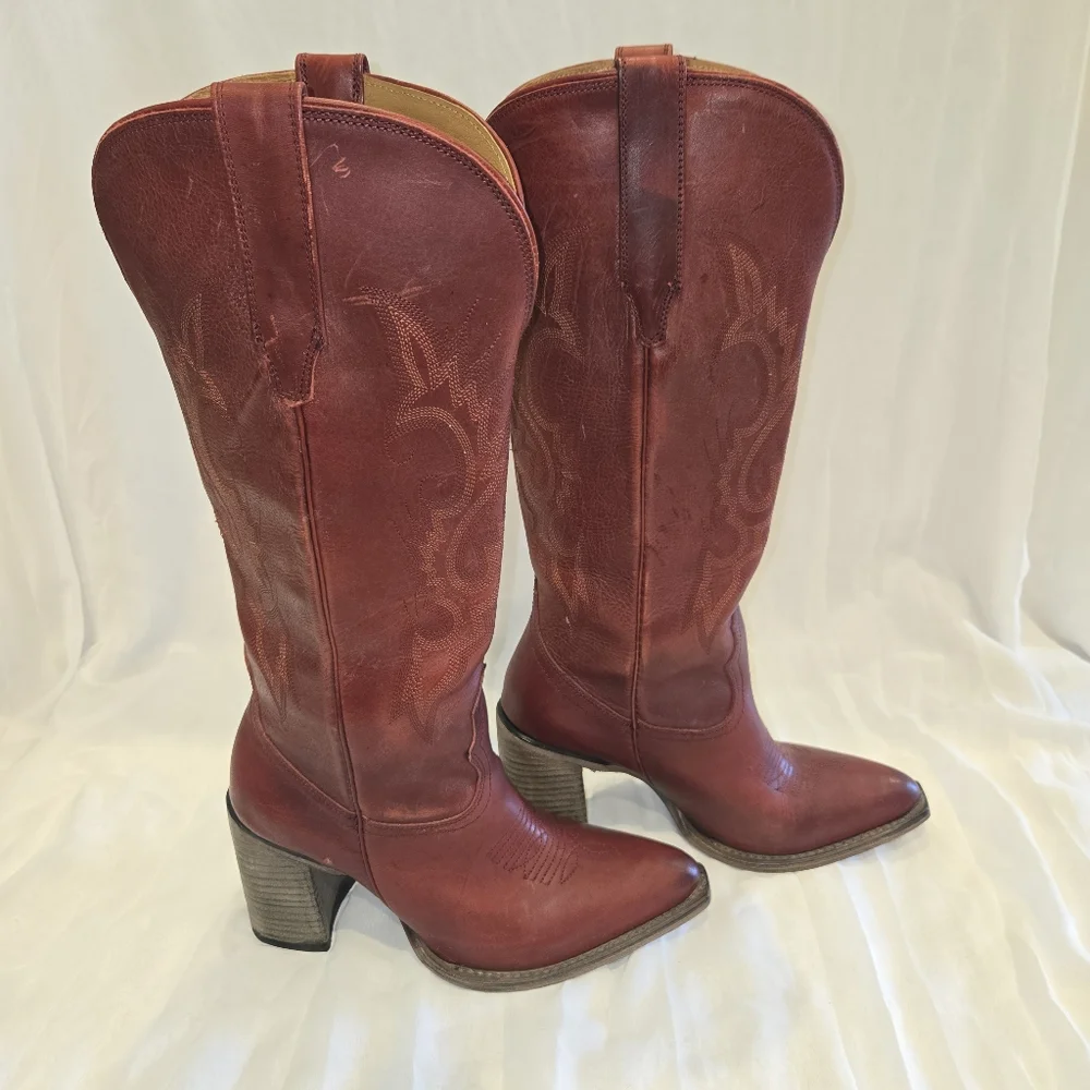 Freebird JACKSON Burgundy Heeled Cowboy Boots - Picture 2 of 5